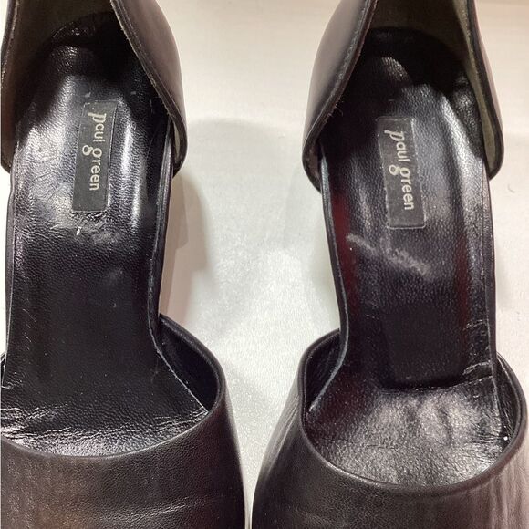 Paul Green Black Leather d’Orsay Heels Elegant Classic Pumps Size 6.5 - Picture 5 of 14